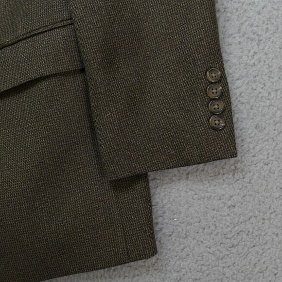Chaps Sport Coat Blazer Mens 40R Brown Houndstooth Two Button - Picture 8 of 16